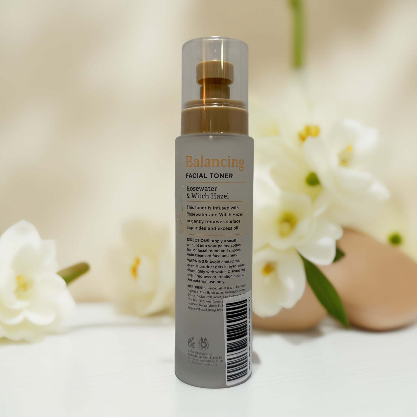 Facial Toner with Rosewater & Witch Hazel by Nature Love – 6 fl oz