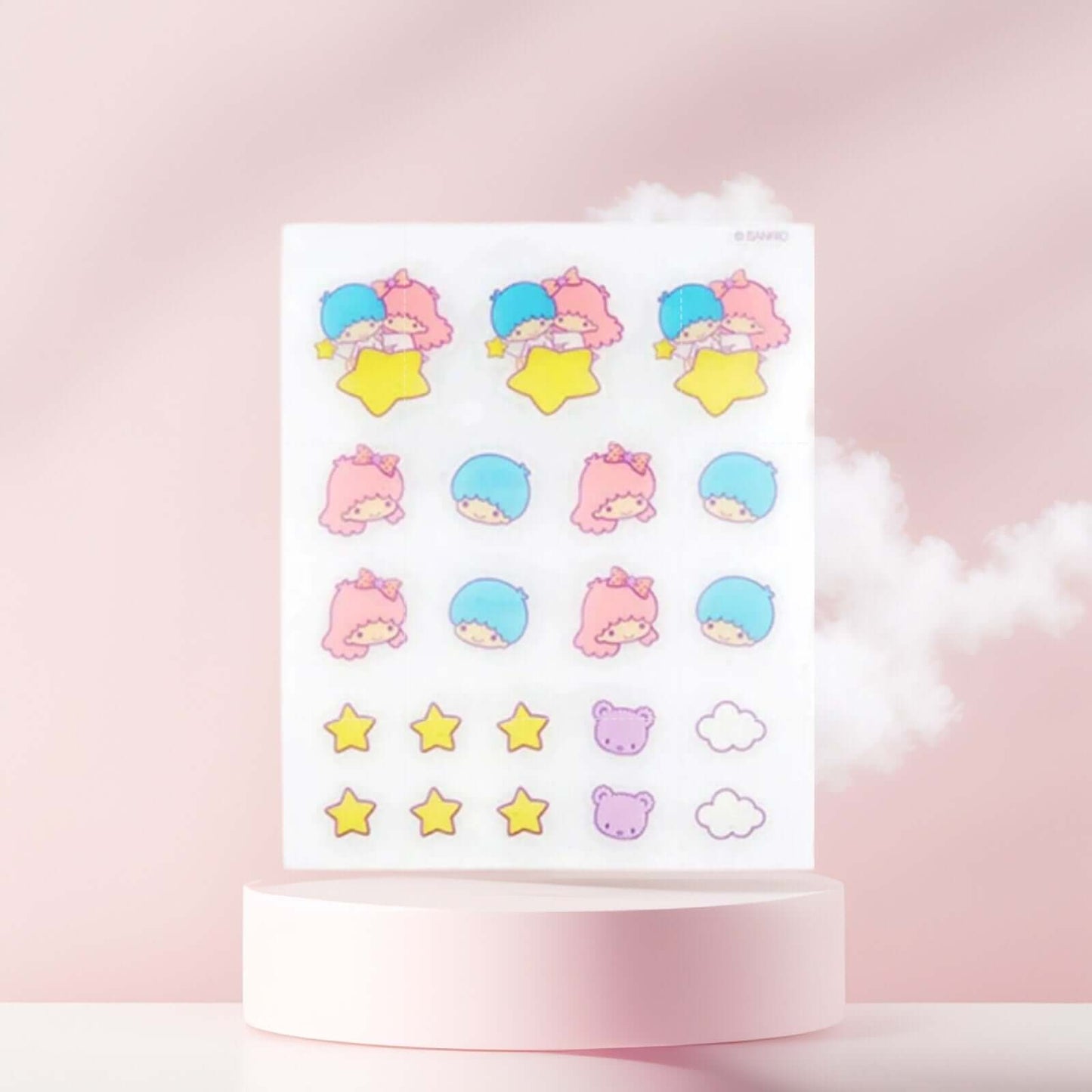 Hydrocolloid blemish patches with pastel stars and clouds.