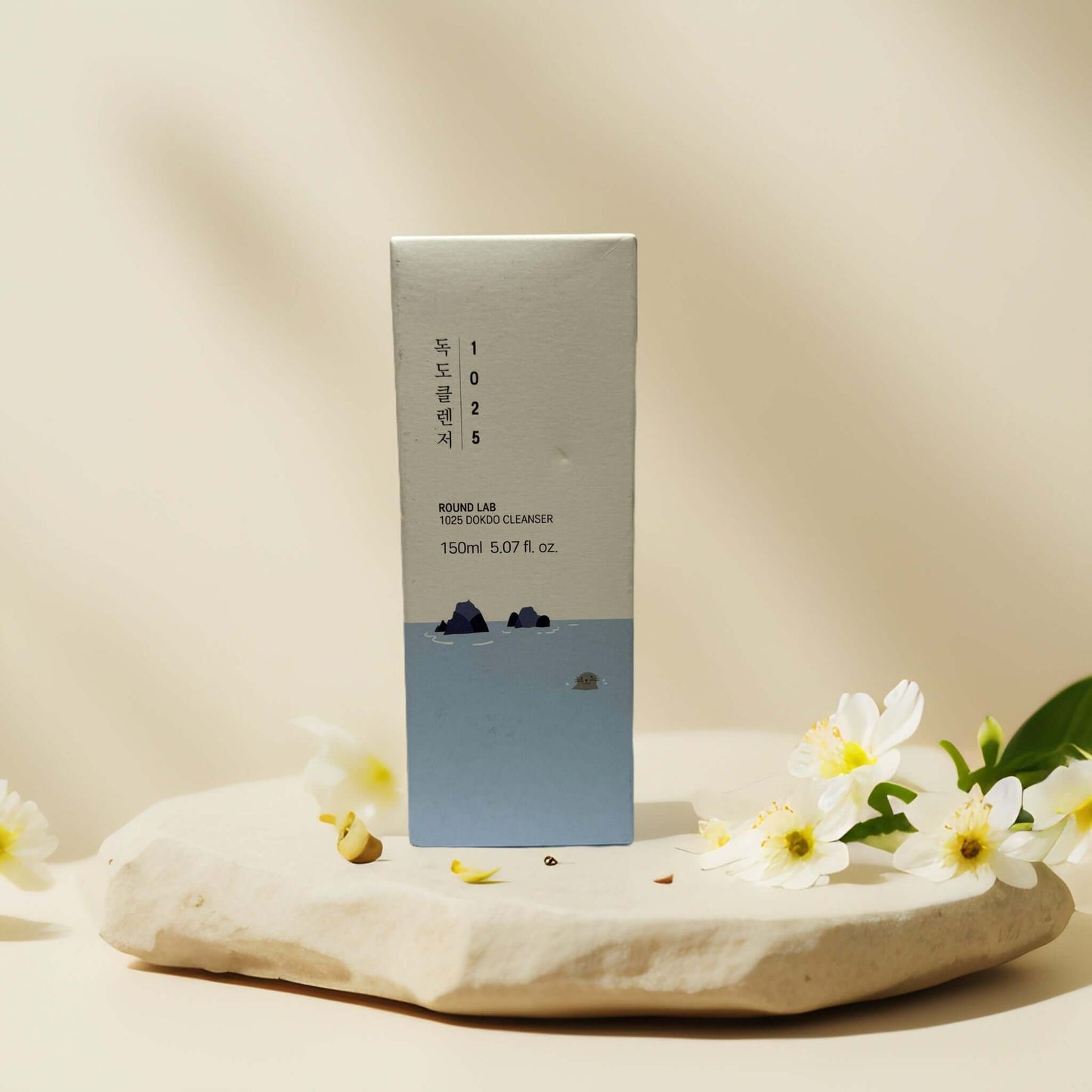 Round Lab 1025 Dokdo Cleanser packaged in a stylish box.
