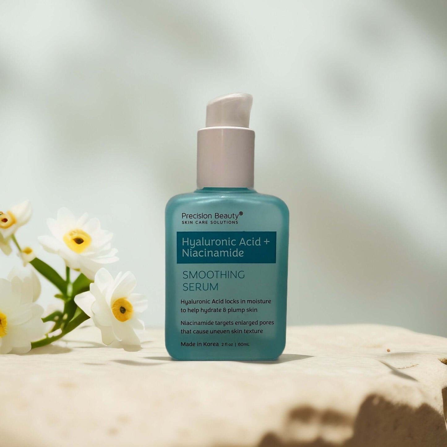Precision Beauty Hydrating Smoothing Serum with flowers