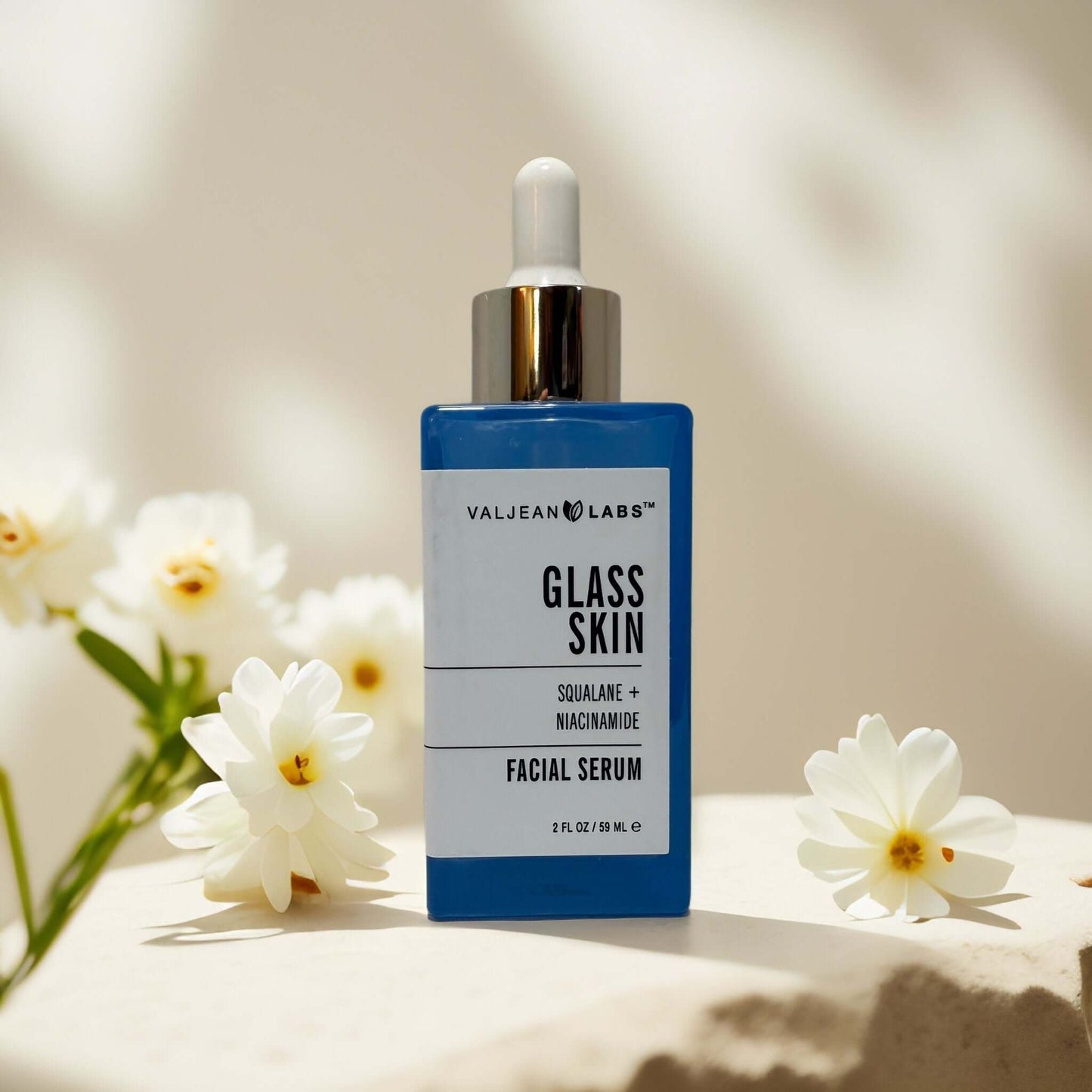 Valjean Labs Glass Skin Facial Serum with squalane and niacinamide
