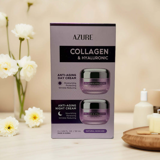 Azure Collagen & Hyaluronic Day and Night Cream duo packaging
