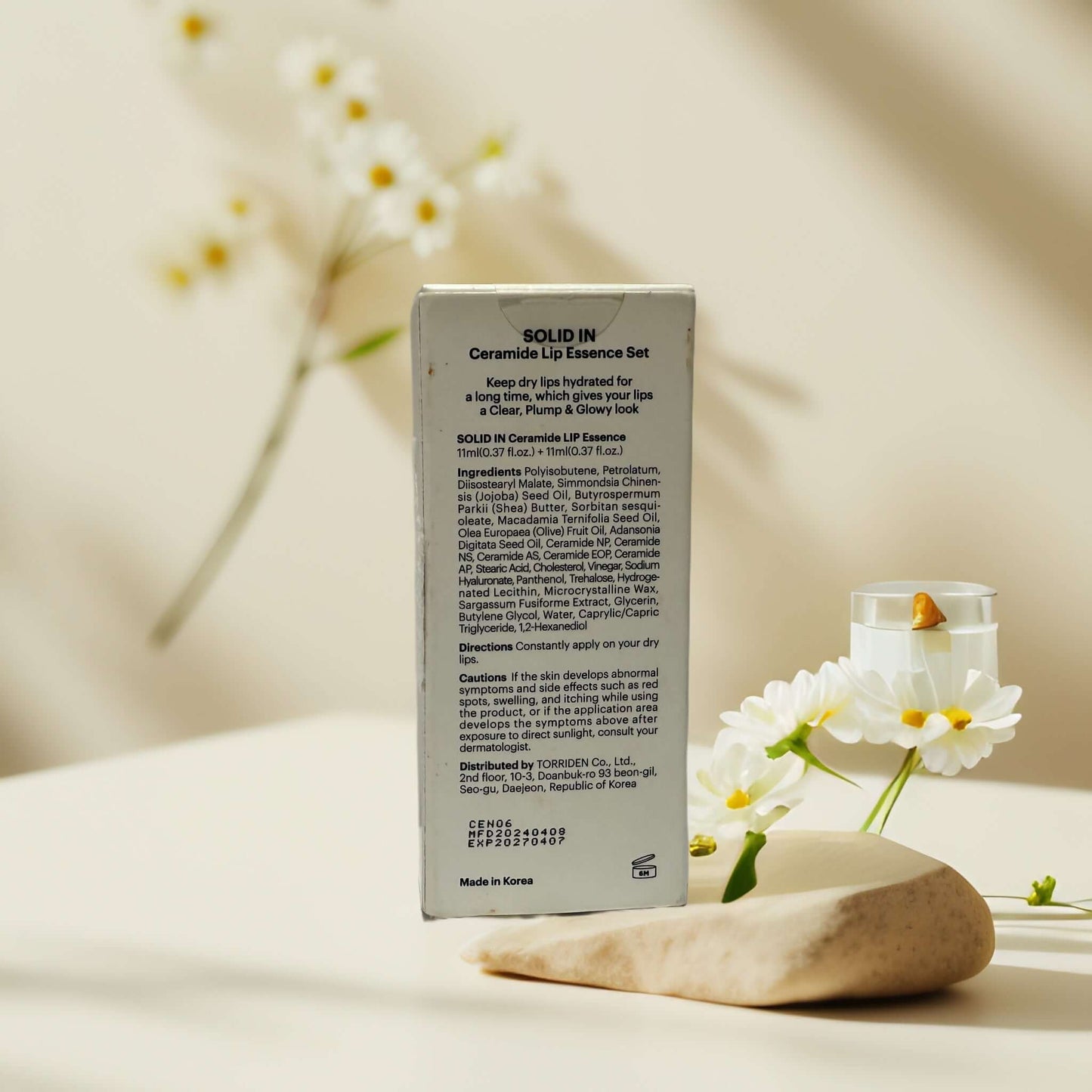 Torriden Solid In Ceramide Lip Essence Set packaging back view