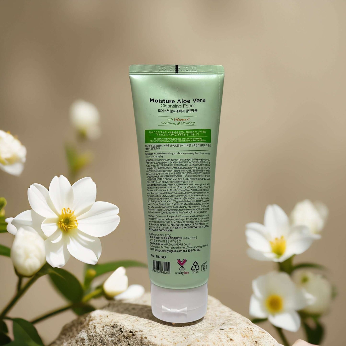 Soothing Daily Cleanse | Moisture Aloe Vera Cleansing Foam by GLAMFOX – 5.3 fl oz