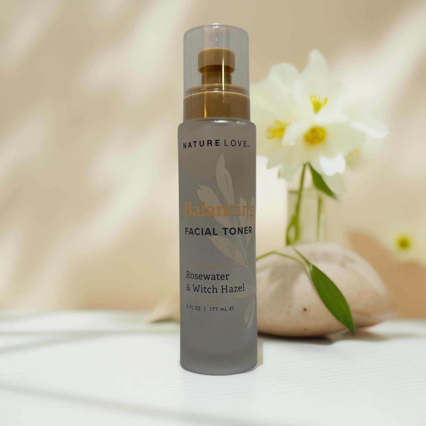 Facial Toner with Rosewater & Witch Hazel by Nature Love – 6 fl oz