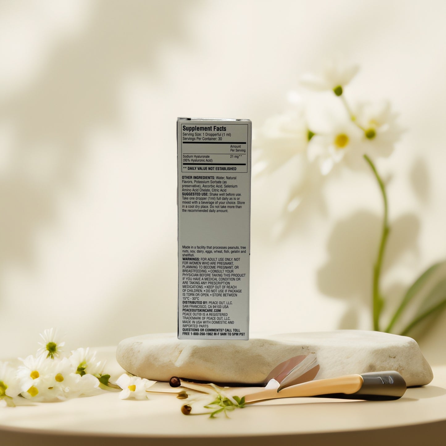 Age-Defying Hydration | HA Internal Beauty Supplement, by Peace Out - 1.0 fl oz