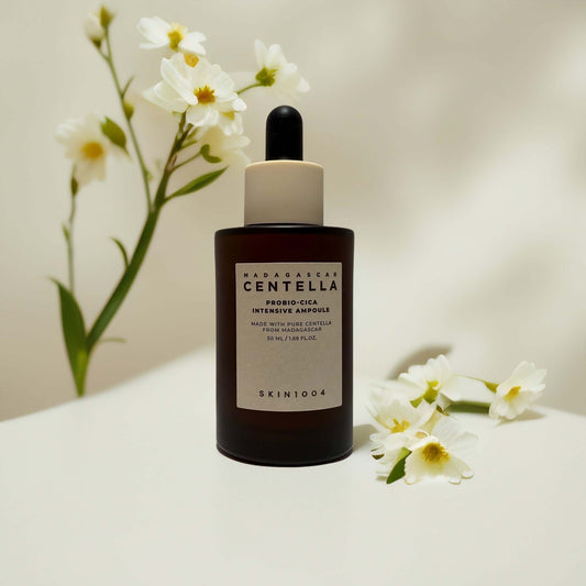 SKIN1004 Madagascar Centella Probio-Cica Ampoule with flowers