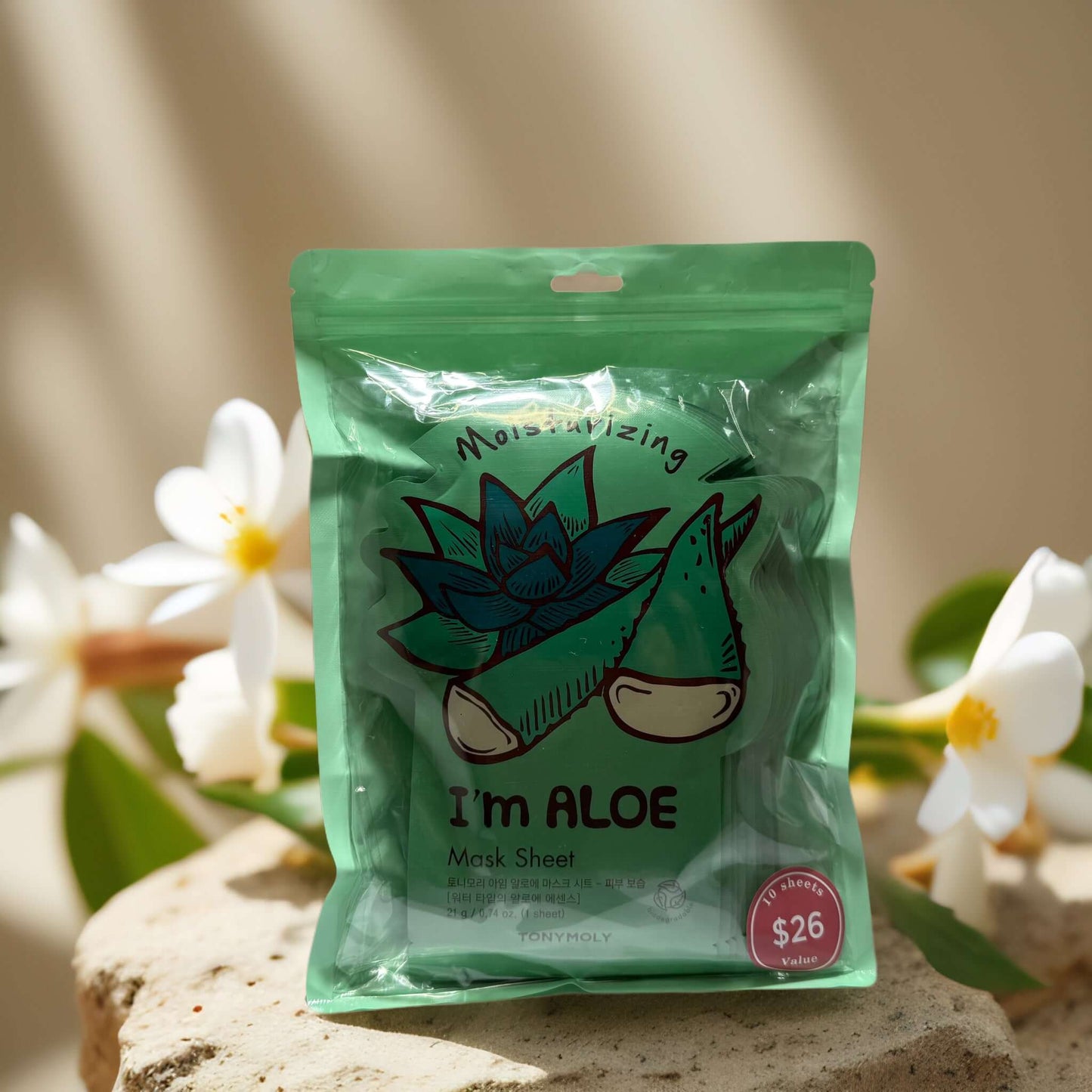 Soothing Sheet Set | I’m Aloe Mask Sheets by TonyMoly – 10ct, 0.74 fl oz each