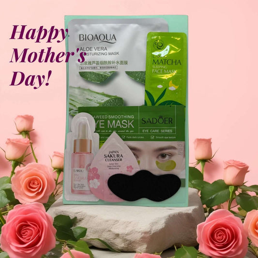 Spa night gift set with masks and skincare for Mother's Day.