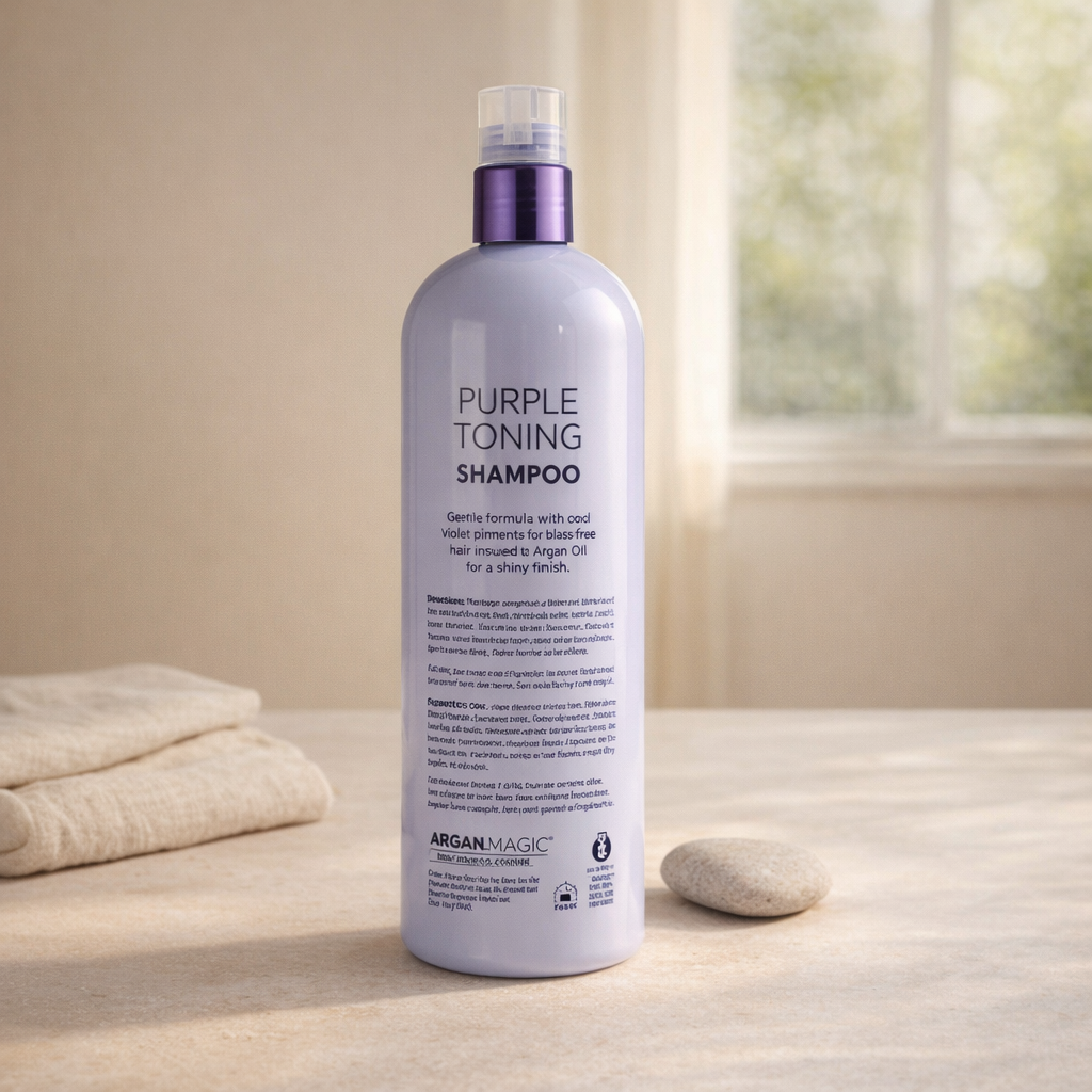 Neutralizes Brass | Purple Toning Shampoo by Argan Magic – 32 oz