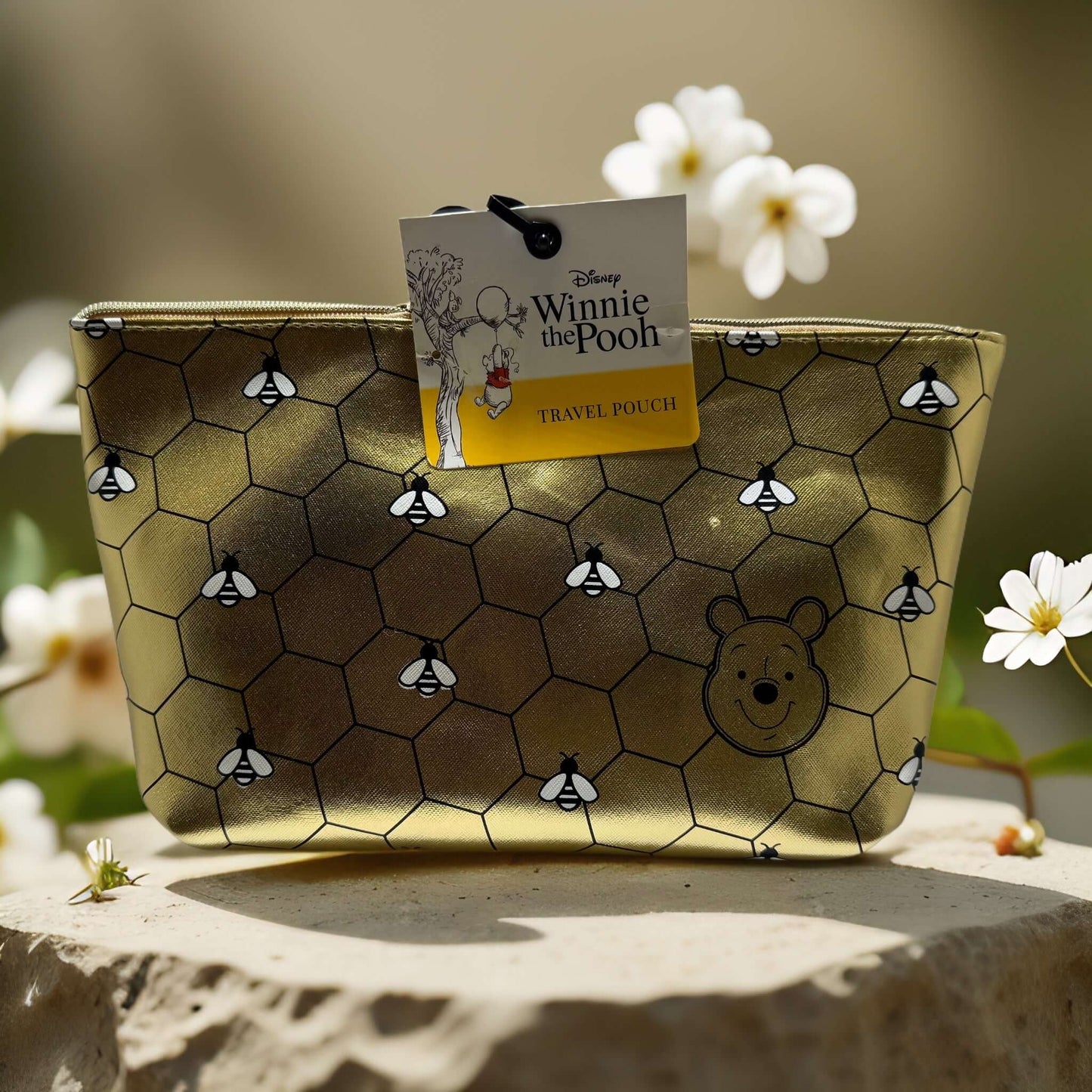 Bee Kind Storage | Winnie the Pooh Gold Travel Pouch – Disney Edition