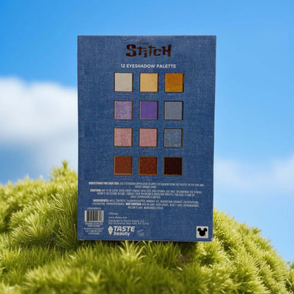 Disney Stitch 12-Color Eyeshadow Palette back view.