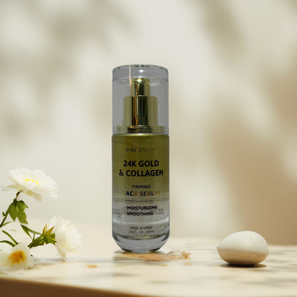 Firm, Hydrate, Glow | 24K Gold & Collagen Face Serum by Skin Synergy - 2.0 fl oz