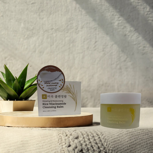 Rice and Niacinamide Facial Cleansing Balm: Melt Makeup & Brighten Skin - Queen City Skincare
