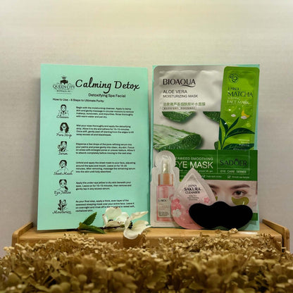 Gentle Detox Spa Night Kit with calming masks and serum