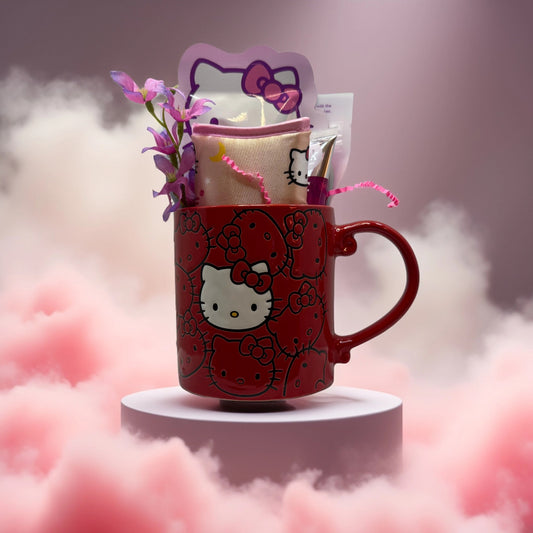 Cup - o’ - Skincare: Purr - fect Kitty – Red Hello Kitty Mug, Patches, Mask & More - Queen City Skincare