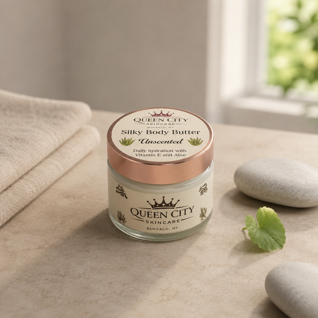 Unscented Hydrating Body Butter, by Queen City Skincare
