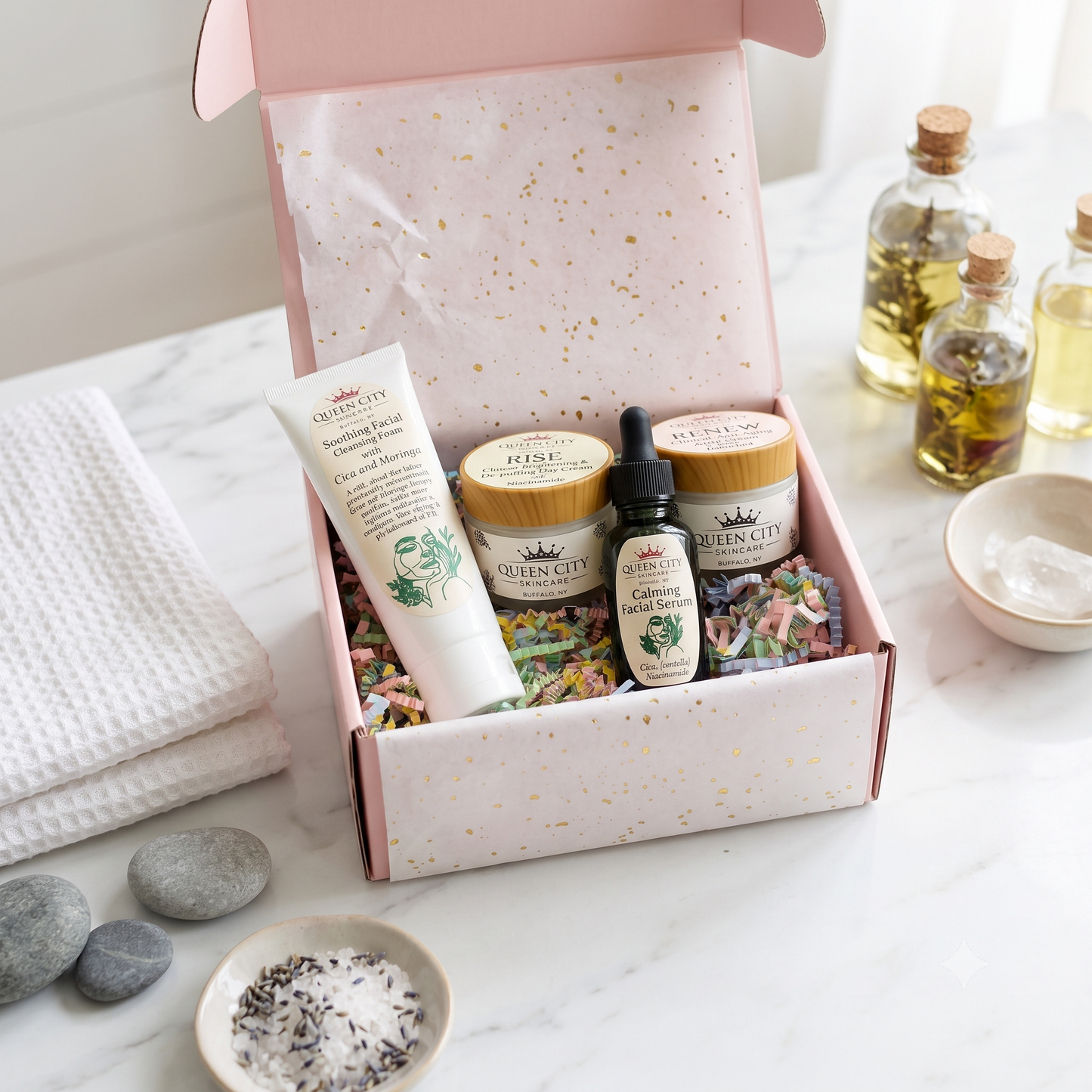 Handcrafted Queen City Self Care Box - Custom Luxury Face, Bath & Body Kits