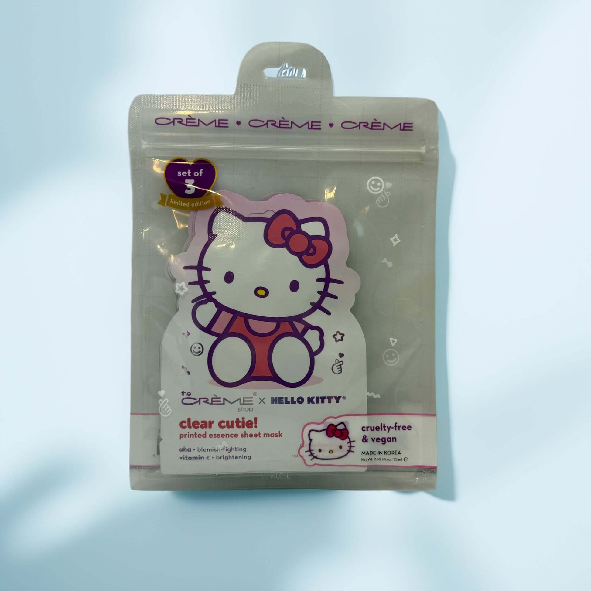 The Crème Shop x Hello Kitty Clear Cutie Sheet Mask 3-Pack