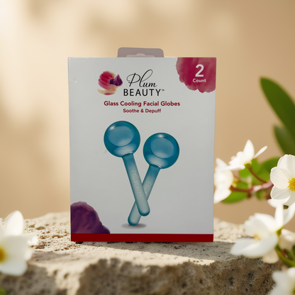 Depuff & Refresh | Glass Cooling Facial Globes by Plum Beauty – 2 count