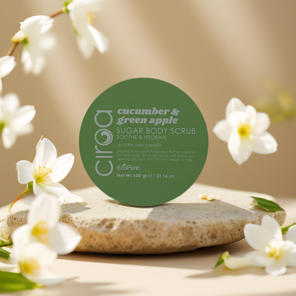 Hydrating Glow | Cucumber & Green Apple Sugar Body Scrub from Circa Beauty – 21.2 fl oz