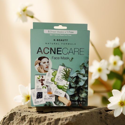 Acne Care Relief | Clarifying Face Sheet Mask Set by Saplaya – 6 Masks