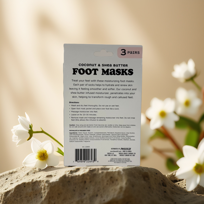 Repair & Restore | Coconut & Shea Foot Mask Socks by Precision Beauty – 3 Pairs