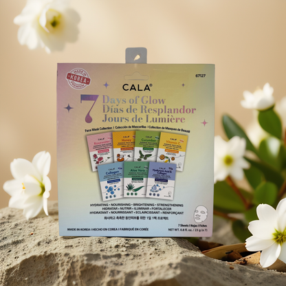 Weekly Radiance | 7 Days of Glow Facial Sheet Mask Collection by CALA – 7 Masks