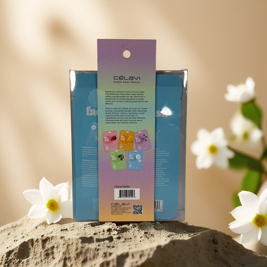 Daily Glow | 5-Piece Facial Sheet Mask Set by Célavi – Assorted Scents