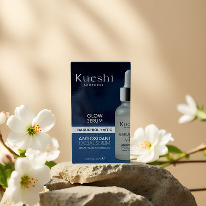Brightening & Firming | Antioxidant Facial Serum with Bakuchiol + Vitamin C by Kueshi – 1.0 fl oz