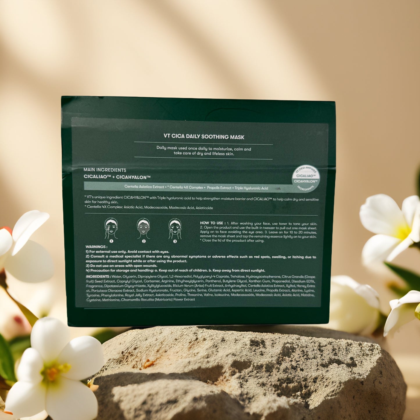 Calming Hydration | Cica Daily Soothing Sheet Mask by VT – 30 Count (12.3 fl oz)