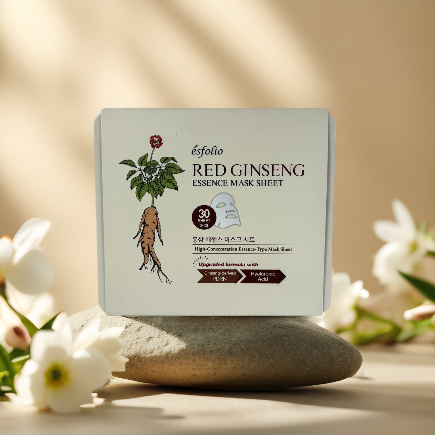 Firming Care | Red Ginseng Essence Sheet Mask by Esfolio – 30 Count (13.5 fl oz)