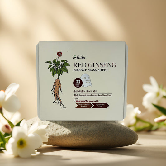 Firming Care | Red Ginseng Essence Sheet Mask by Esfolio – 30 Count (13.5 fl oz)