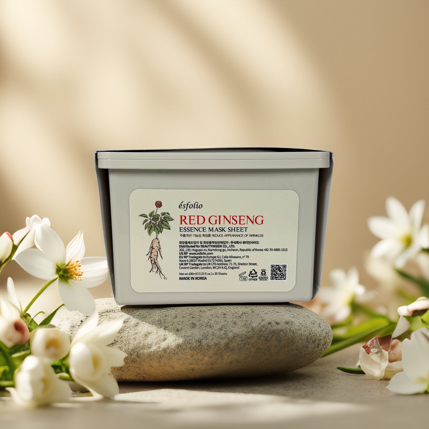 Firming Care | Red Ginseng Essence Sheet Mask by Esfolio – 30 Count (13.5 fl oz)