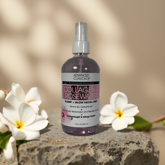Glow Boosting Hydration | Collagen + Rosewater Facial Mist by Advanced Clinicals – 7.5 fl oz