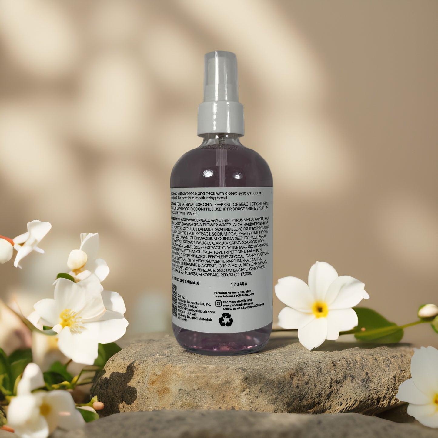 Glow Boosting Hydration | Collagen + Rosewater Facial Mist by Advanced Clinicals – 7.5 fl oz