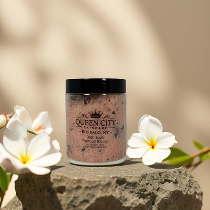 Tranquil Bloom | Peony, Rose & Lavender Bath Soak by Queen City Skincare – 8 oz