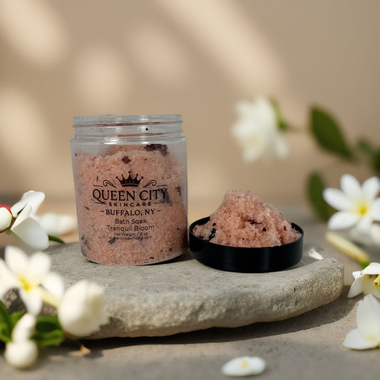 Tranquil Bloom | Peony, Rose & Lavender Bath Soak by Queen City Skincare – 8 oz