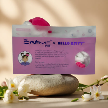 Fun & Functional | Plush Spa Headband w/ Hello Kitty Bow – Perfect Pink