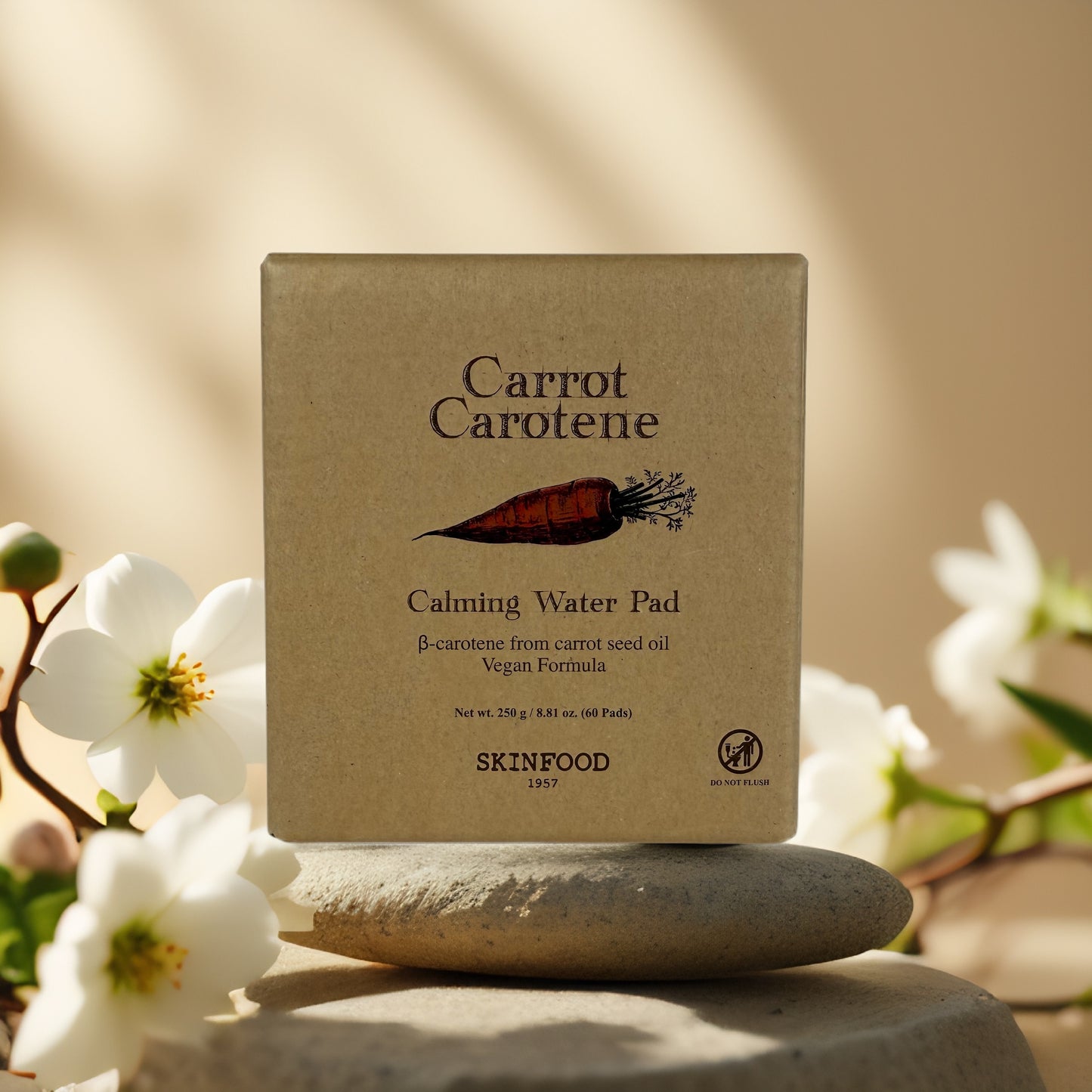 Soothes & Hydrates | Carrot Carotene Calming Water Pad by SKINFOOD – 60 Pads