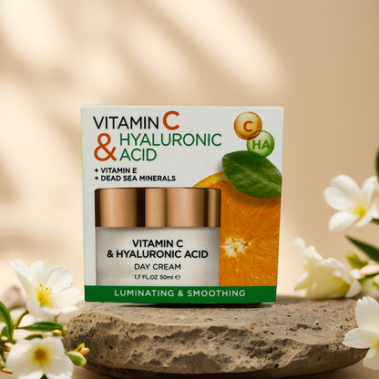 Illuminating & Smoothing | Vitamin C & HA Day Cream w/ Dead Sea Minerals – 1.7 fl oz