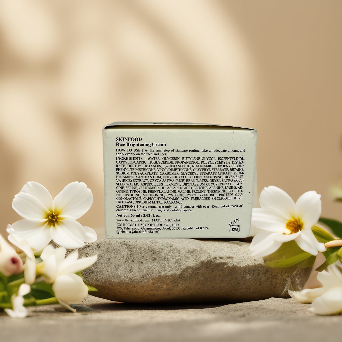 Brightening & Moisturizing | Rice Brightening Cream by SKINFOOD – 2.02 fl oz