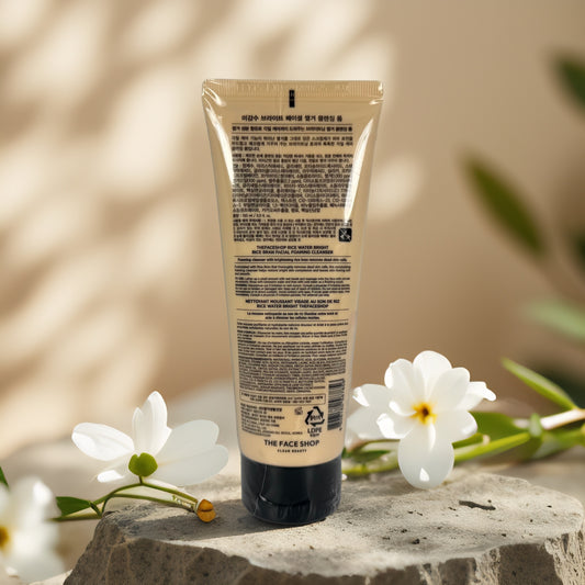 Brightens & Cleanses | Rice Water Bright Foam Cleanser by THE FACE SHOP – 5.0 fl oz