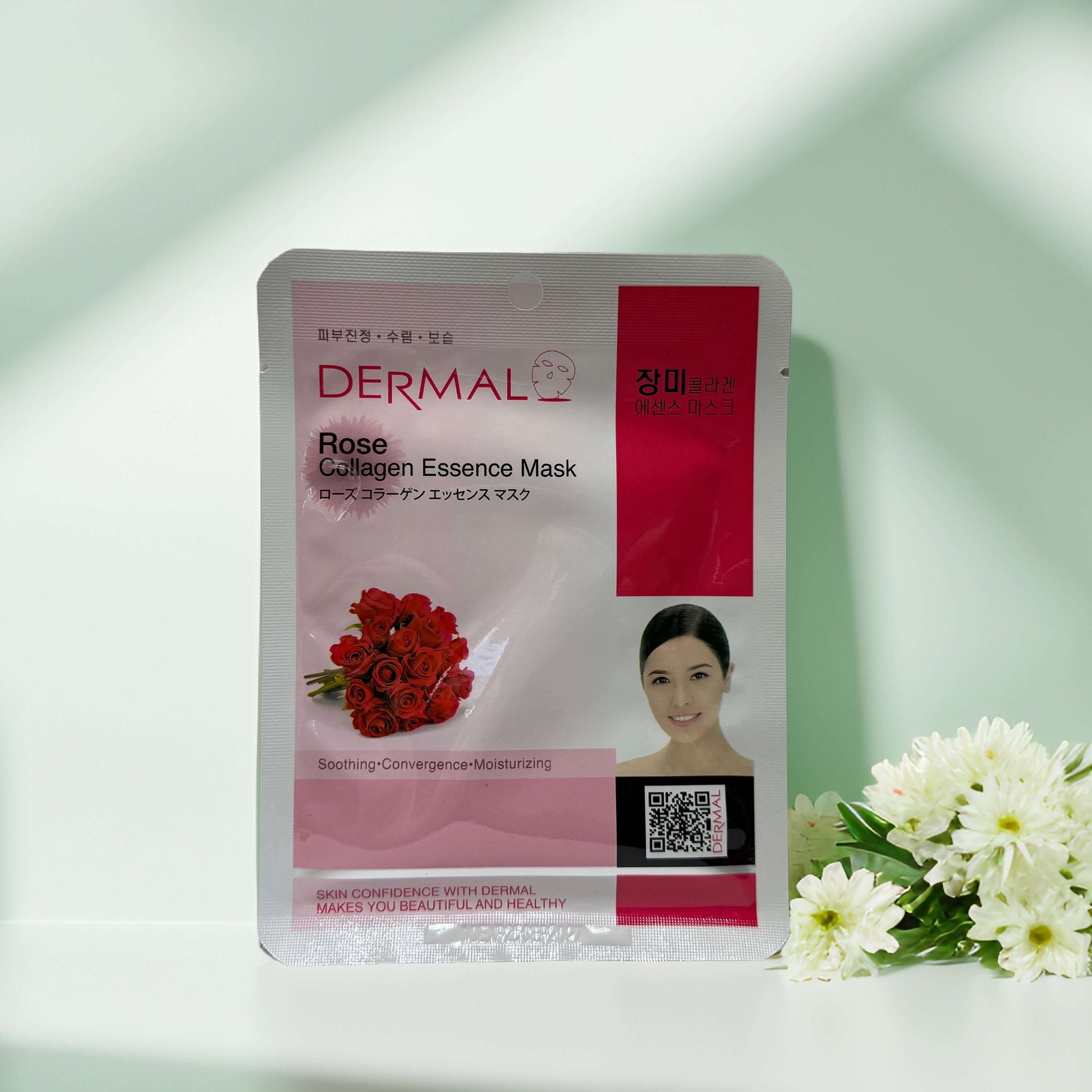 Dermal Korea assorted collagen essence mask packaging with roses