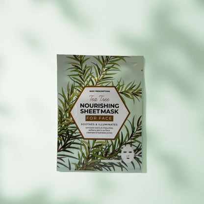 Body Prescriptions Tea Tree Nourishing Sheet Mask for face.