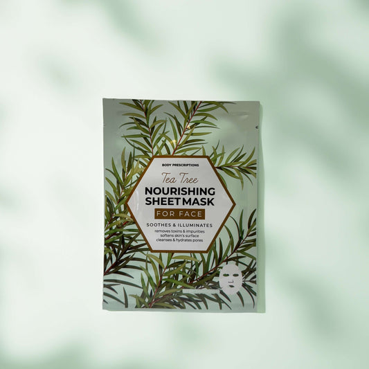 Body Prescriptions Tea Tree Nourishing Sheet Mask for face.