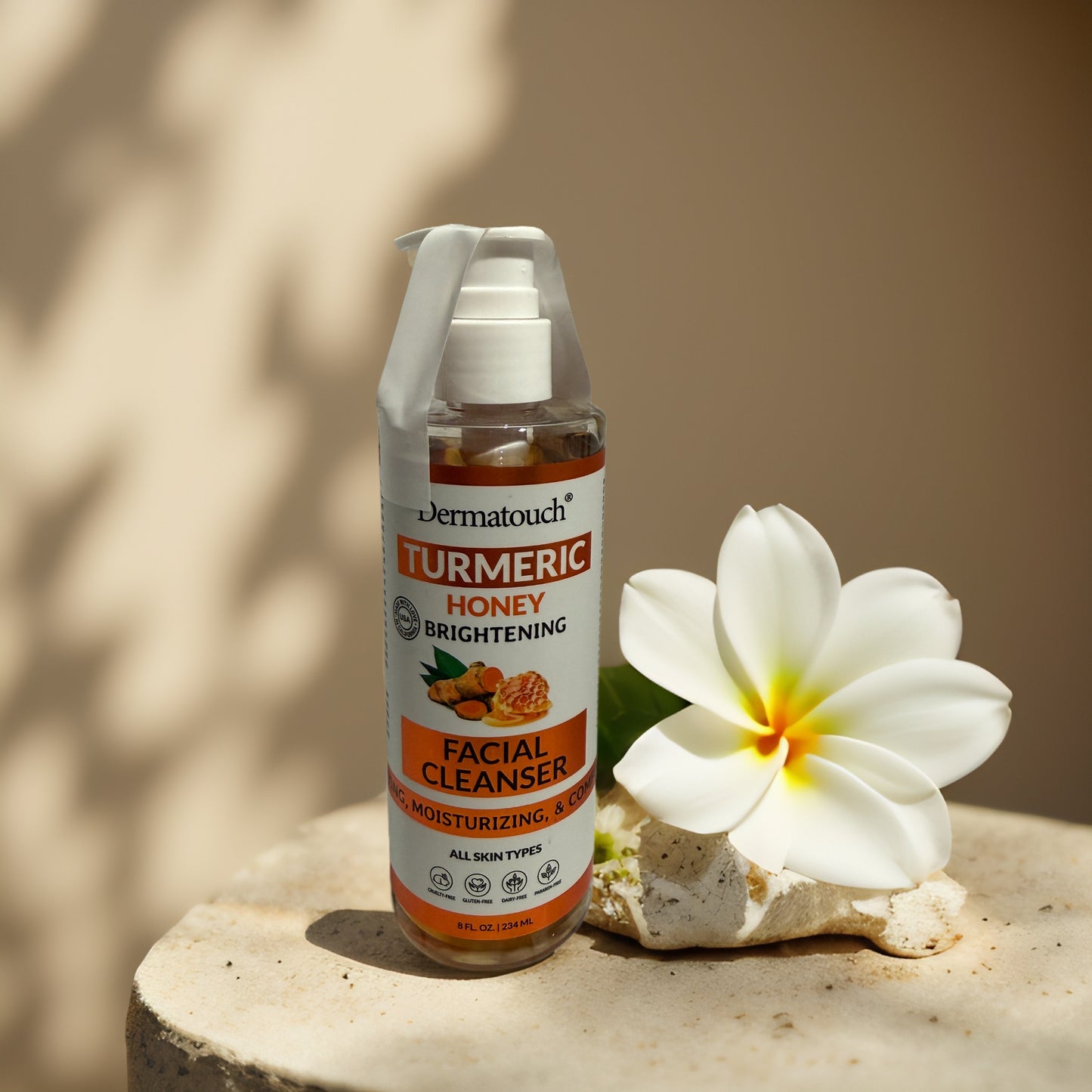 Brightening & Soothing | Turmeric Honey Facial Cleanser by Dermatouch – 8 fl oz