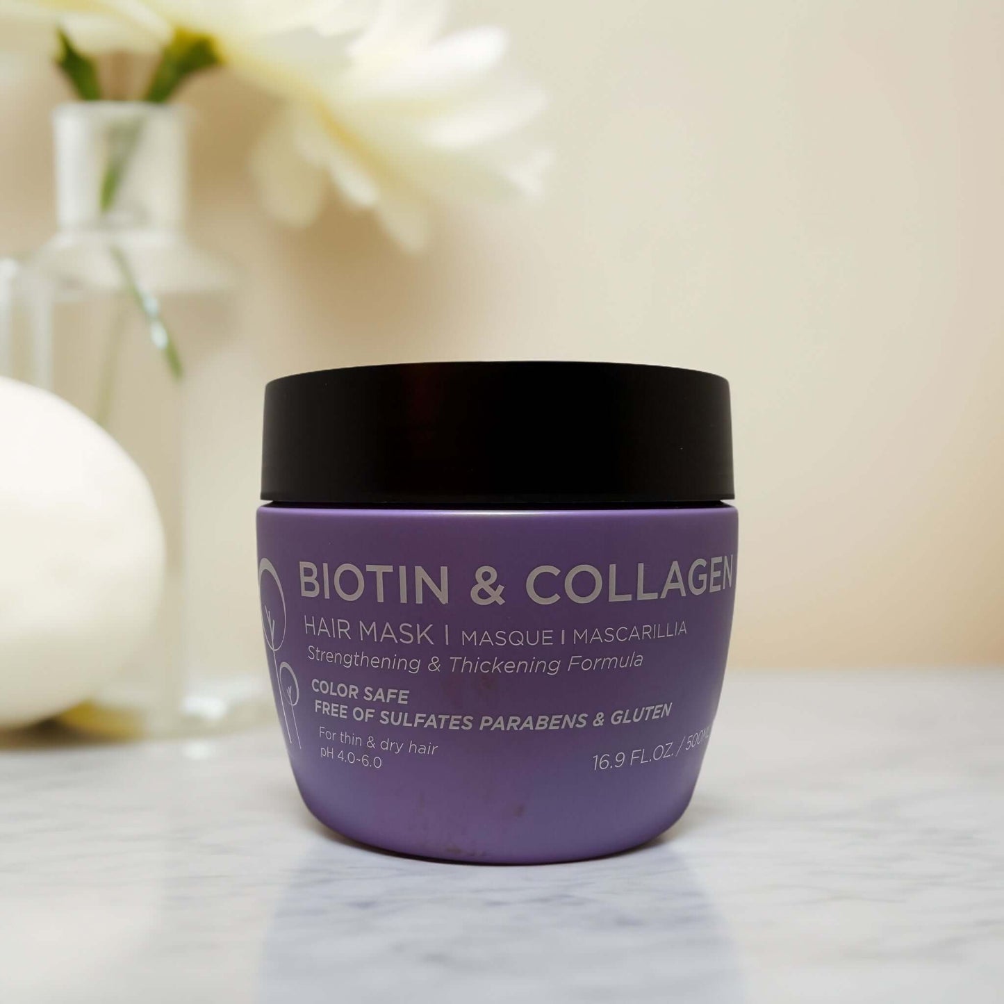 Thicker, Stronger Hair | Biotin & Collagen Hair Mask from Luseta - 16.9 fl oz