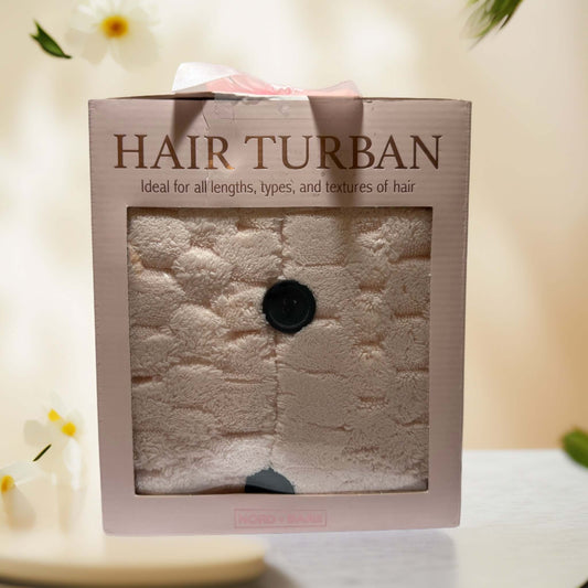 Quick-Dry Hair Turban | Soft Pink Microfiber Towel Wrap from NORD & BARE