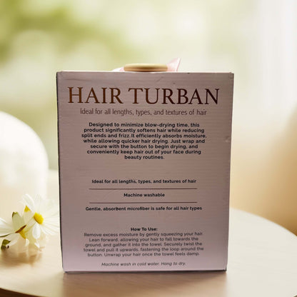 Quick-Dry Hair Turban | Soft Pink Microfiber Towel Wrap from NORD & BARE